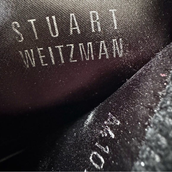 Stuart Weitzman Catch Suede Leather Ankle Tie Bootie Black Size 8.5 - Picture 11 of 16